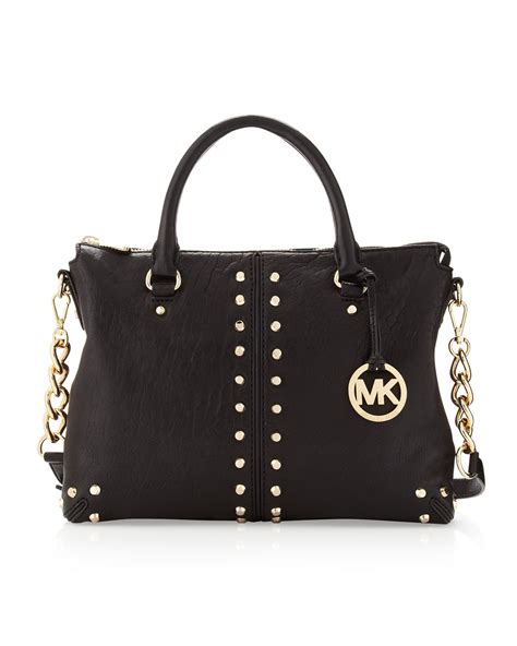 black shiny mk purse - michael kors black studded purse.